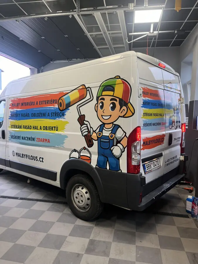 Ukázka polepu – dodávka malířů